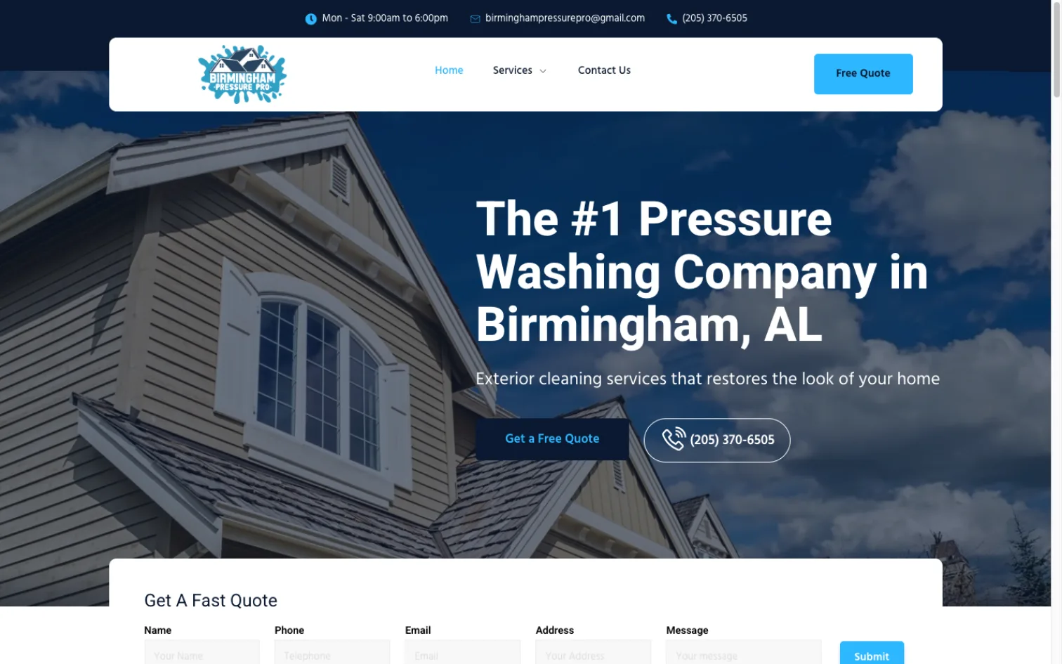 Birmingham Pressure Pro website