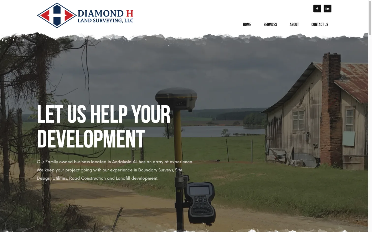 Diamond H Land Surveying website